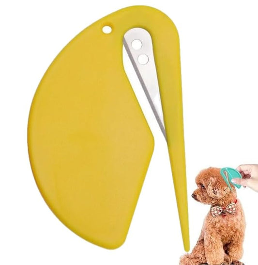 Knots Comb for Cat Matted Dog Hair Removal Tool Cats Knotting Hair Cutter Combs Tangled Hair Trimmer Styler for Long-Haired Pets, 1 Pcs, Yellow-B