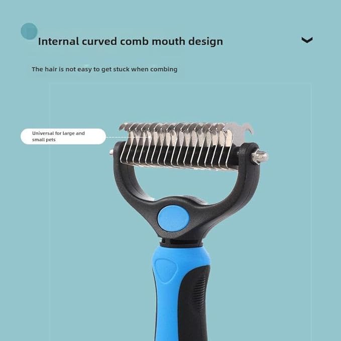 Pet Comb Ultimate Dog Grooming Set: Professional Deshedding Brushes for Dogs & Cats – Perfect for Long-Haired Breeds, Flea Removal, & Dematting (Blue, For Cats ans small dogs)