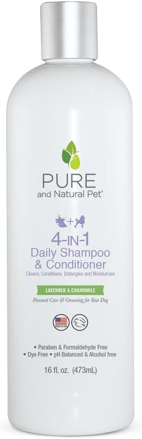 Pure and Natural Pet 4-in-1 Daily Shampoo (Lavender and Chamomile) 16 oz.