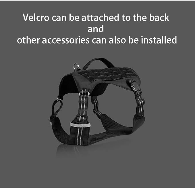 Tactical Dog Adjustable Training Harness Dog Saddle Bag Backpack Vest with Handle Military No Pull Dog Harness for Small Medium Large Dogs (L, ArmyGreen)