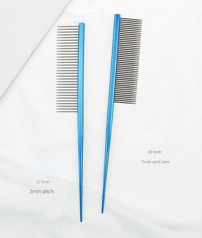 Pet Grooming Comb Rat Tail Comb Cat Hair Trimmer Combs Dog Hairstyle Comb Float Hair Removal Dematting for Cat Dogs Cat Comb Dog Comb Rounded Ends Pet Hair Comb for Home Grooming (One Size,red 5)