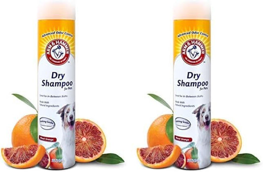 Arm & Hammer for Pets Aerosol Dry Shampoo for Dogs | Waterless Shampoo Spray for All Dogs & Puppies | Citrus Blood Orange Scent, 5 Ounce Bottle Dry Dog Shampoo Spray (Pack of 2)