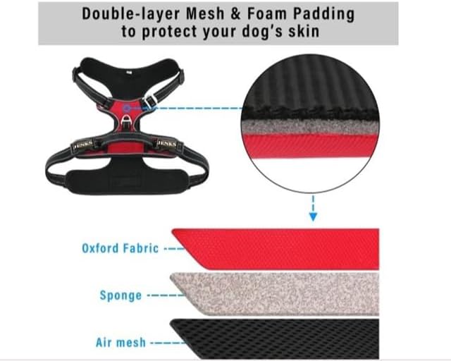 No Pull Dog Harness Reflective Adjustable Harness for Small, Medium, Large Dogs Ideal for Training, Walking, Running, Hiking,Multiple Color Options Available, Arneses para Perros