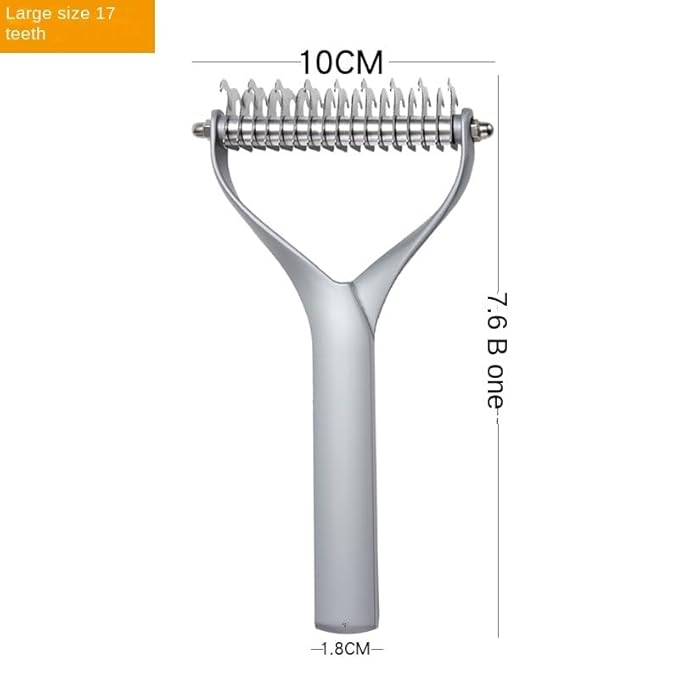 Pet comb Unknot Unknot comb Y-shape floating-off dog rake comb Zinc alloy dog comb hair removal dog comb (Big, Black)