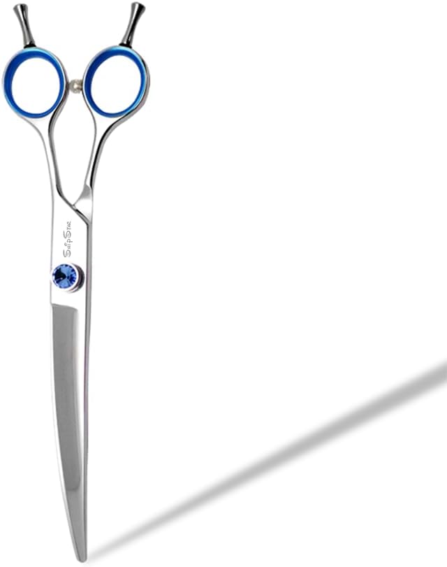Curved Dog Scissors for Grooming,7.5" VG10 Steel Dog Grooming Scissors,25 Degree Bend,Sharp Blade with CNC Screw and Round Blunt Tip,Professional Pet Grooming Shears for Small Medium Dogs Cats Groomer