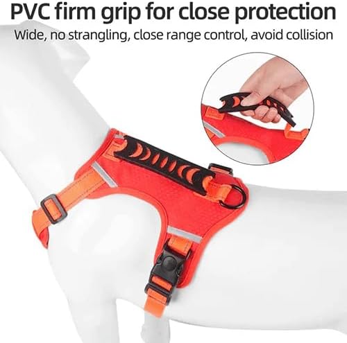 Dog Harness, No Pull Service Vest, Reflective Strips, Control Handle, Soft Padded, Adjustable and Comfortable for Easy Walking (red small)