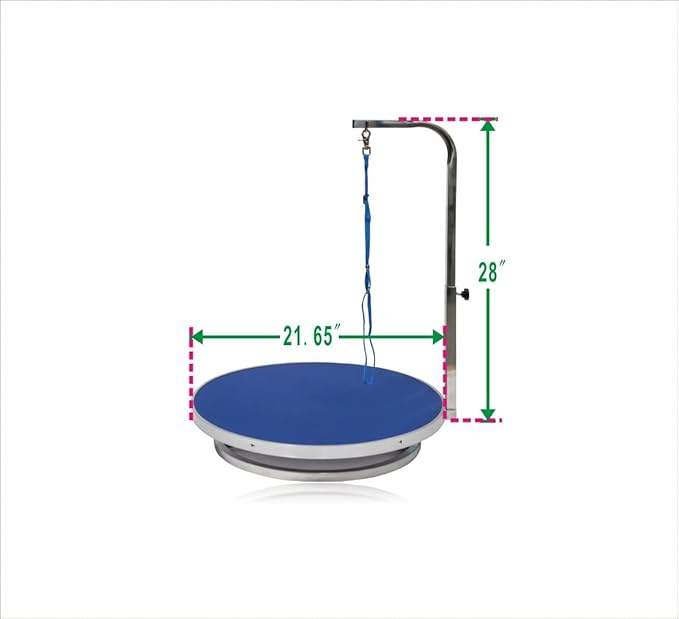 Go Pet Club Pet Dog Grooming Table with Arm, 22-Inch, Blue