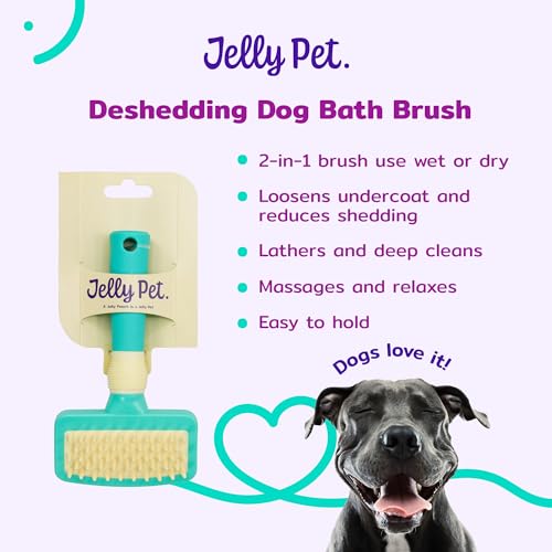 Jelly Pet Deshedding Dog Bath Brush Scrubber, Bath Brush for Dogs, Pet Shower Brush, Bath Supplies, Curry Brush for Dogs, Dog Bath Brush for Short Haired Dogs, Dog Wash Brush, Dog Grooming Brush