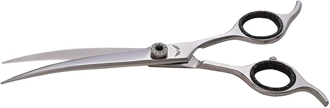 Professional Pet Grooming Scissors for Dogs and Cats Hair Cutting Shears 440C Japanese Steel Right Hand Comfortable Grip (Curve, 6.5 Inches)