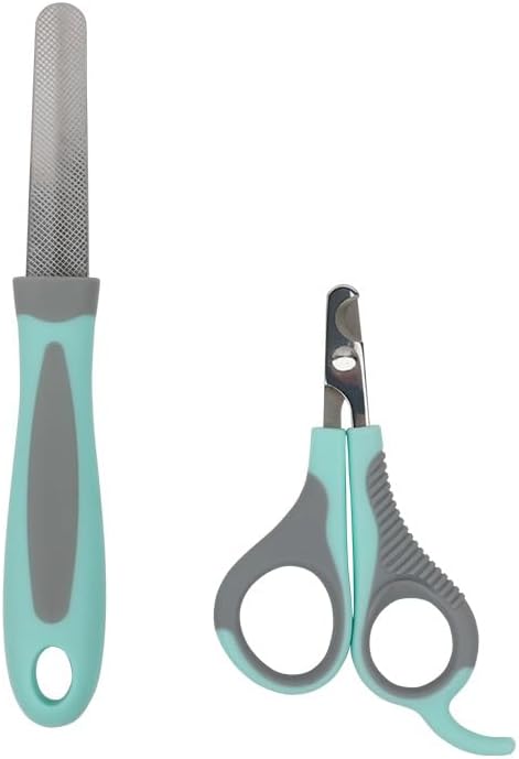 Pet Nail Clippers, Small Animal Toenail Trimmer Kit, Multiple Sizes, Light Green and Silver