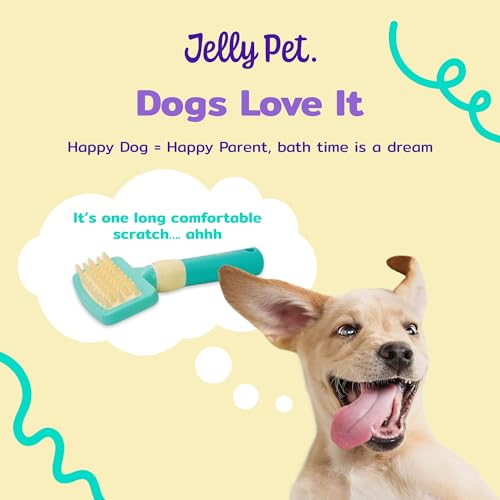 Jelly Pet Deshedding Dog Bath Brush Scrubber, Bath Brush for Dogs, Pet Shower Brush, Bath Supplies, Curry Brush for Dogs, Dog Bath Brush for Short Haired Dogs, Dog Wash Brush, Dog Grooming Brush