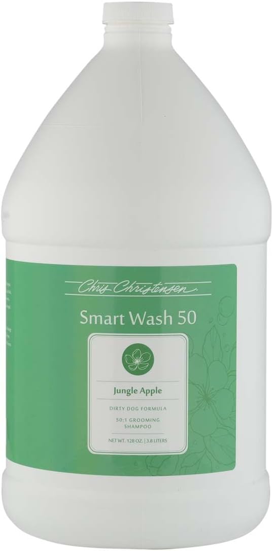 Chris Christensen SmartWash 50 Grooming Shampoo Jungle Apple, Groom Like a Professional, Delightfully Fragranced and Concentrated, Suitable for All Coats, Made in The USA, Gallon