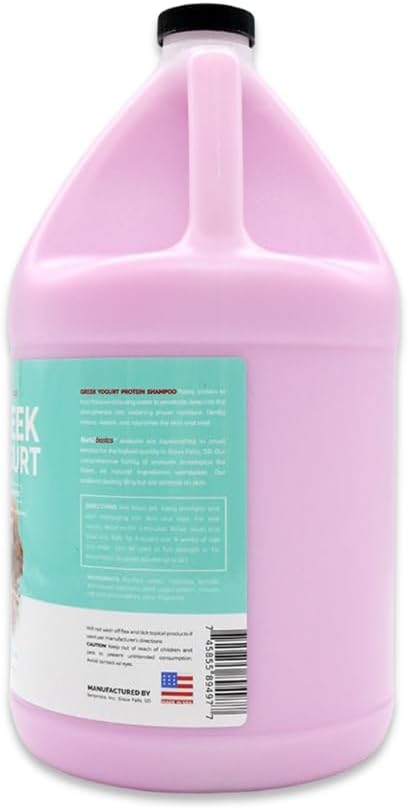 Bark2Basics Pomegranate Greek Yogurt Dog Shampoo, 1 Gallon, Protein Pet Shampoo, Feeds Protein to Hair, Repairs and Nourishes Skin and Coat
