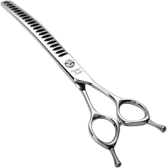 Fenice Peak Dog Grooming Shears Curved Chunker Scissors for Dogs and Cats Face Body Trimming Shears 440C 7''