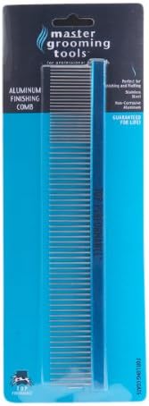 Master Grooming Tools Aluminum Finishing Comb — Versatile Combs for Grooming Dogs, 10", Black (Pack of 3)