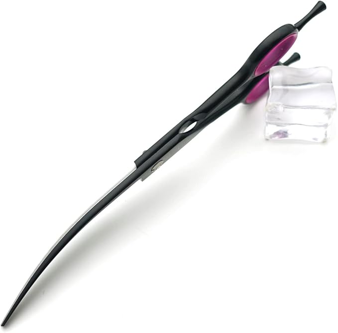 Professional Dog Grooming Shears Set Dogs Straight & thinning & Curved scissors & chunkers Scissorswith comb in 1 Set for Right-handed & Left-handed (7 in. Black Left-handed)