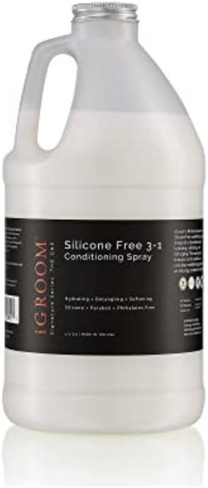 iGroom Silicone Free 3-1 Dog Conditioning/Detangling Spray, Luxury Pet Beauty Care, Hydrating, Paraben and Phthalates Free, Made in USA, 64 oz
