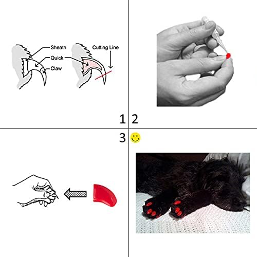 40-Pack Soft Nail Caps for Dogs Claws Pink Glitter Small