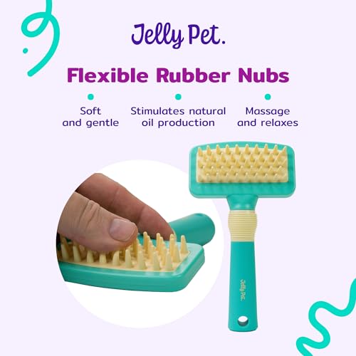 Jelly Pet Deshedding Dog Bath Brush Scrubber, Bath Brush for Dogs, Pet Shower Brush, Bath Supplies, Curry Brush for Dogs, Dog Bath Brush for Short Haired Dogs, Dog Wash Brush, Dog Grooming Brush