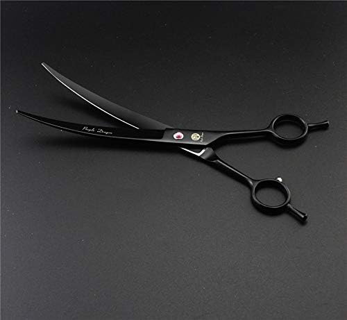 Purple Dragon 8.0 inch Dog Hair Cutting, Curved and Thinning Scissors Shear Pet Grooming Tool Kit