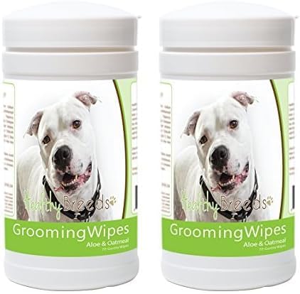 Healthy Breeds Pit Bull Grooming Wipes 70 Count (Pack of 2)