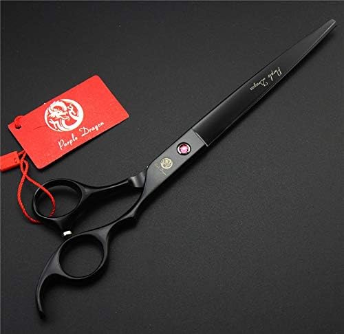 Purple Dragon 8.0 inch Dog Hair Cutting, Curved and Thinning Scissors Shear Pet Grooming Tool Kit