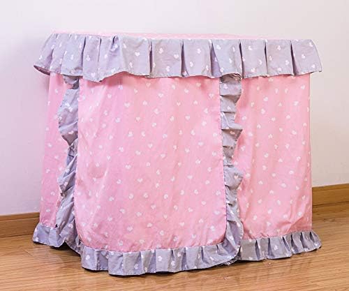 Princess Pink Grey White Heart Pet Dog Handmade Bed House+1 Candy Pillow (L)