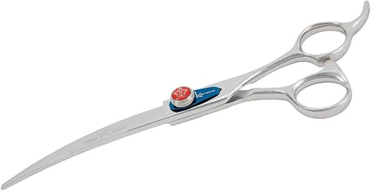 KENCHII Five Star OFFSET Level-2 7 Inch Curved Bevel Edge Scissor - Silver