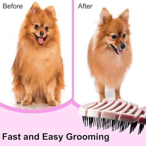 Small Dog Grooming Brush - Perfect for Shih Tzus, Yorkies, and Maltipoos - Ideal Puppy Hair Brushes for Maltese and Small Breeds (Pink)
