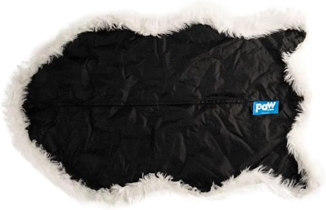 PupRug Orthopedic Dog Bed for Large Dogs with Fluffy Soft Faux Fur and Memory Foam for Joint Pain Relief, Machine Washable and Waterproof Couch Bed, Polar White, Medium