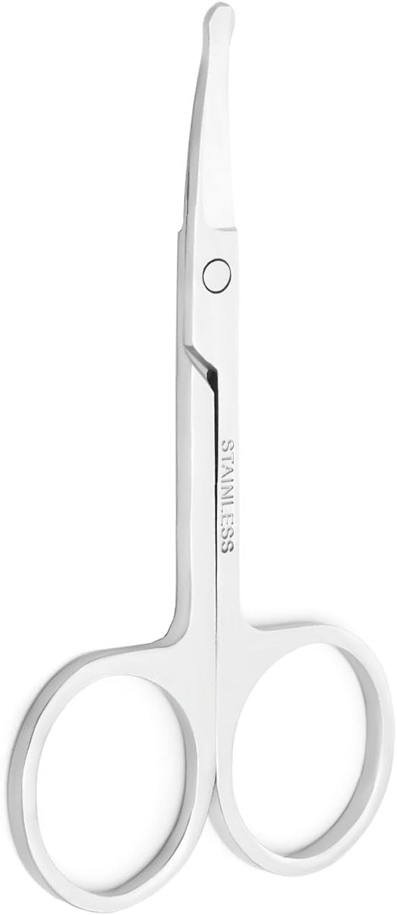 3.5 Inch Silent Pet Grooming Tiny Safety Scissors for Cats & Dogs - Quiet Alternative to Electric Clippers for Sensitive Pets (Silver/Golden/Rose Gold-Curved)