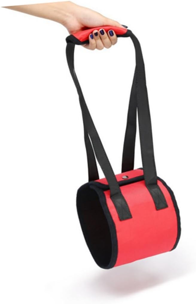 Pet Assist Sling Dog Harness with Handle Red M Size Dog Lift Support for Recovery Lightweight and Foldable