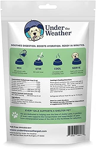 Under the Weather Bland Diet for Dogs | Easy to Digest for Sick Dogs |Always Be Ready| Contains Electrolytes - Natural Freeze Dried 100% Human Grade Meats| 2 Pack- Rice, Hamburger & Sweet Potato - 6oz
