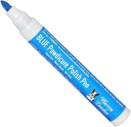 Warren London Pawdicure Dog Nail Polish Pens | Made in USA | Quick Dry, Low Odor, Non-Toxic Dog Accessories | Ideal for Dog Birthday, Dog Costume | Dries in Under 1 Minute | 13 Colors | Blue