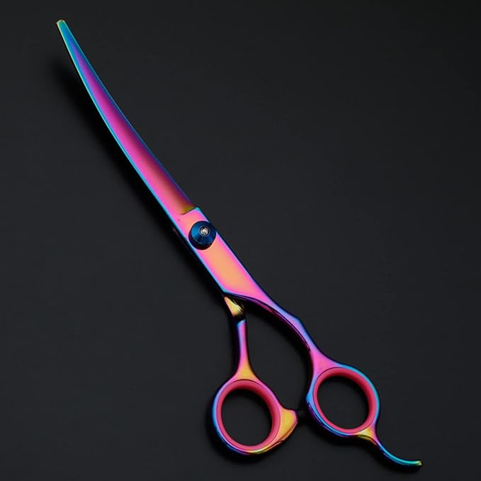 Pet Grooming Scissors Set, 7 in 1 Dog Grooming Scissors Set with Storage Box, Includes Straight & Thinning & Curved Scissors