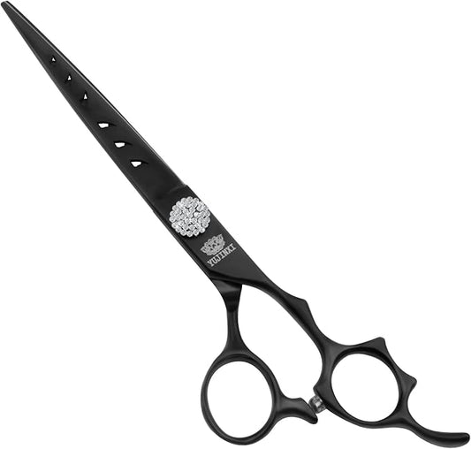 7” Professional Straight Dog Grooming Scissors – Sharp Stainless Steel Pet Shears for Dogs & Cats, Full-Body Hair Trimming Tool for Groomers & Home Use