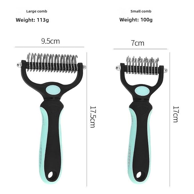 Pet Comb Ultimate Dog Grooming Set: Professional Deshedding Brushes for Dogs & Cats – Perfect for Long-Haired Breeds, Flea Removal, & Dematting (Blue, For Cats ans small dogs)