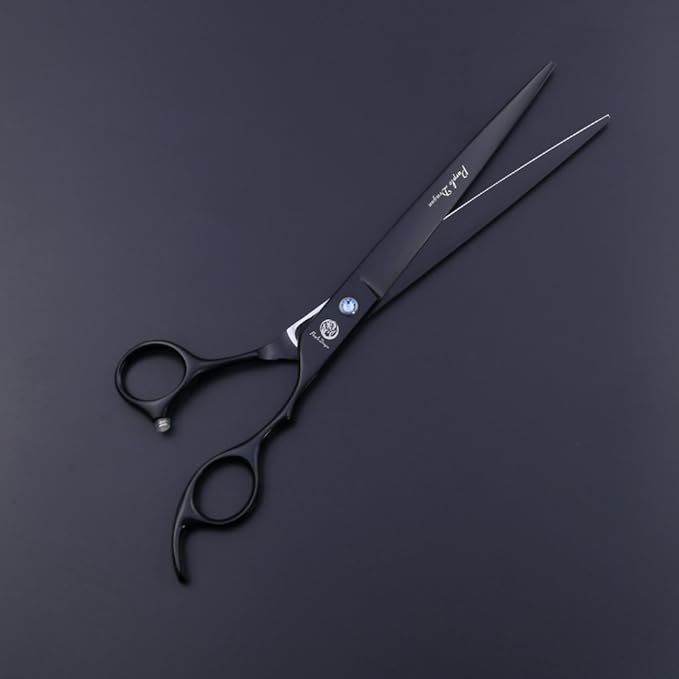 Purple Dragon 8.0 inch Professional Dog Grooming Hair Cutting Scissor &Curved Scissor&Chunker Shear Kit with Bag - for Pet Groomer or Family DIY Pet Use