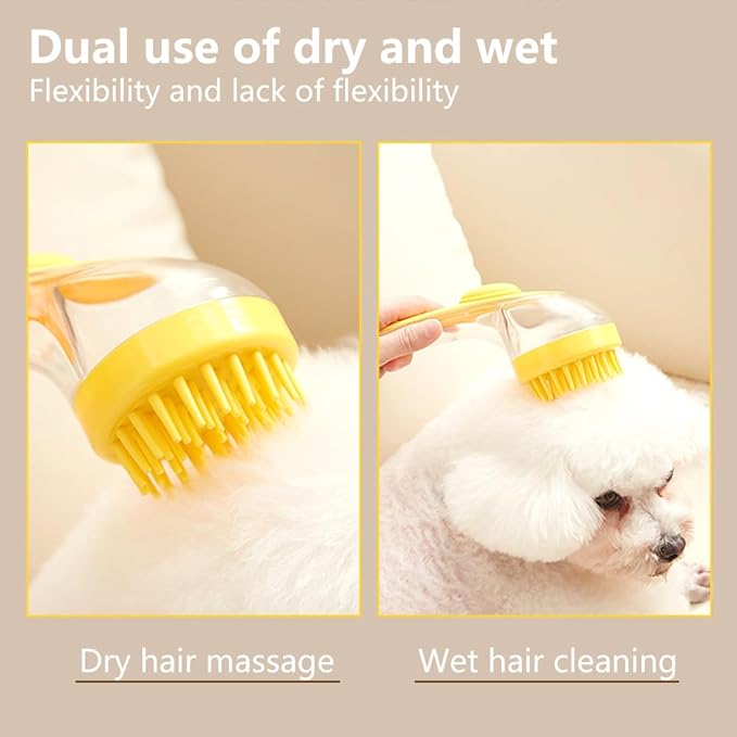 Pet Bath Brush, Dog Bath Brush, Cat Bath Brush, Dog Bath Supplies, Cat Grooming Supplies, Dog Grooming Supplies, Pet Shampoo Dispenses Designed Pet Brush, Pet Bath Massage Brush