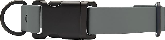 FABLE Signature Collar - Lightweight, Waterproof, & Durable Dog Collar - Coated Webbing Collar with Aluminum Buckle - Easy On/Off & Re-Sizing - Easy to Clean - Slate - Small