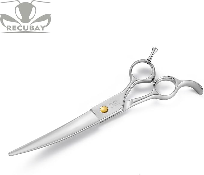 Gold Mantis Professional Dog Shears, 7.5" Curved Shear For All Breeds, Sharp and Smooth Scissoring Tools