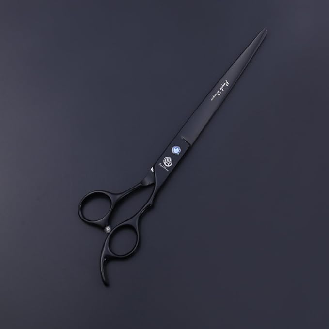 Purple Dragon 8.0 inch Professional Dog Grooming Hair Cutting Scissor &Curved Scissor&Chunker Shear Kit with Bag - for Pet Groomer or Family DIY Pet Use