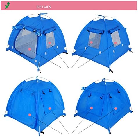 Breathable Washable Pet Puppy Kennel Dog Cat Folding Indoor Outdoor House Bed Tent (Brown,M)