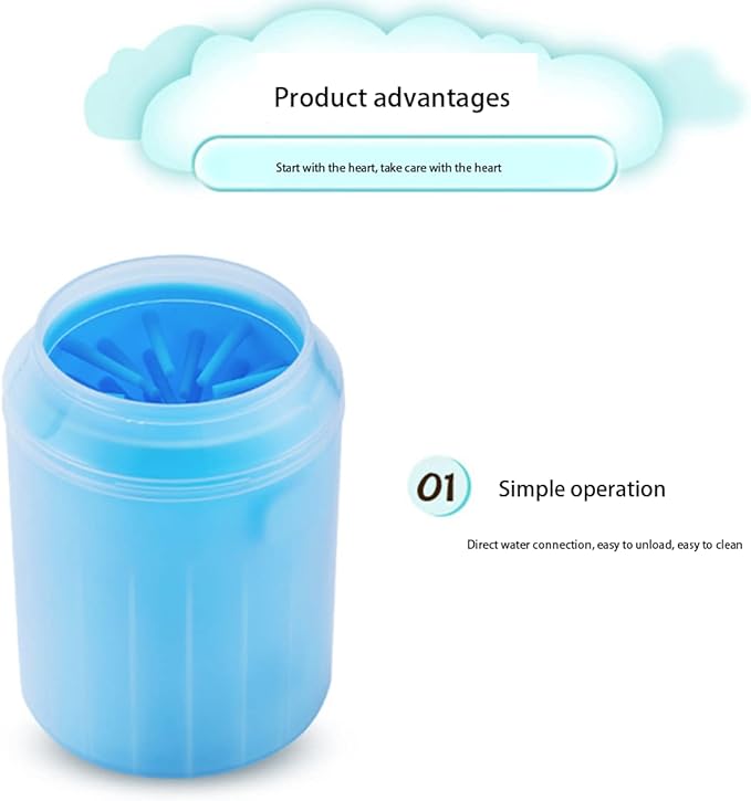 MYHFL-pet Foot Cup/Portable Dog Paw Washer/Paw Cleaner (Medium, Blue)