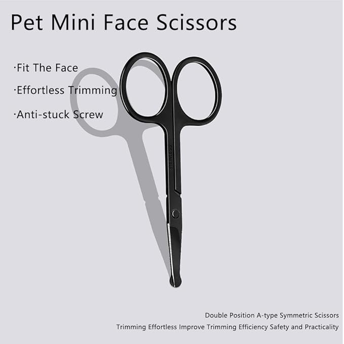 Dog Tear Stain Remover Comb, Cleanser scissors remove Floating Hair，Dog Cat Grooming Comb Pet Tear Stain Remover Combs Fine Tooth Grooming Removal Tool (Black)