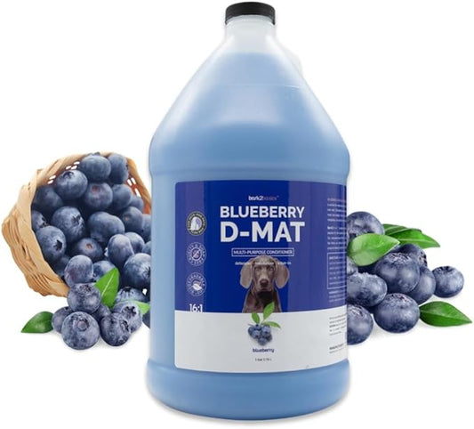 Bark2Basics Blueberry D-Mat Dog Conditioner, 1 Gallon | All Natural Ingredients, Multi-Purpose, Static Eliminating, Loosens Tough Mats and Tangles, Aids in Deshedding