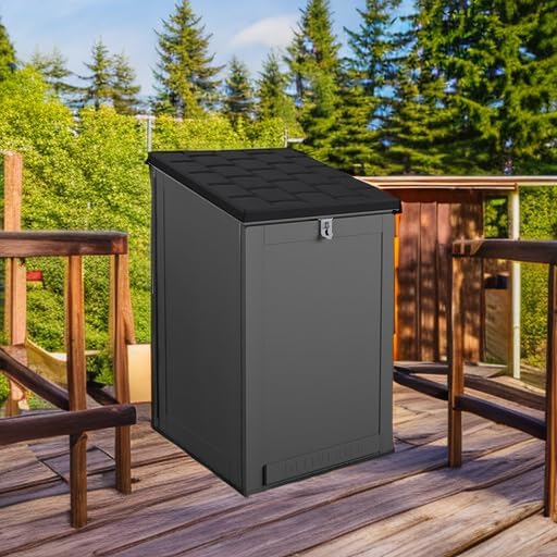 COSCO BoxGuard Large Outdoor Storage Box, Lockable Package Delivery and Storage Solution, 6.3 Cubic ft, Black/Charcoal
