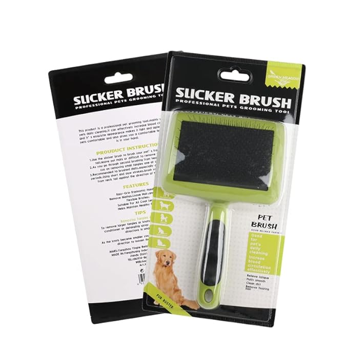 Slicker Brush for Pets. Dogs and Cats. Grooming Tool For Loose and Tangled Fur or Hair . Long Pins Long Hair Grooming Brush (Large)
