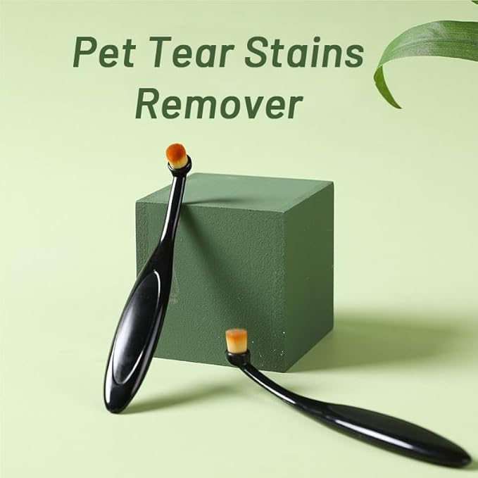 Dog and Cat Eye Powder Brush - 4 Pack Tear Stain Remover Brush with Washable Fiber Ergonomic Handle (4 Pack)