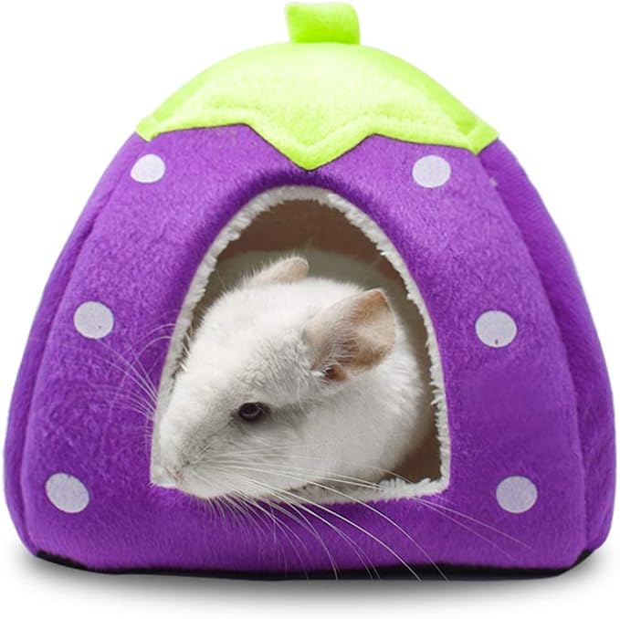 Spring Fever Hamster Guinea Pig Rabbit Dog Cat Chinchilla Hedgehog Bird Small Animal Pet Bed House Hideout Cage Accessorie D Purple XL (18.9 * 18.9 inch)